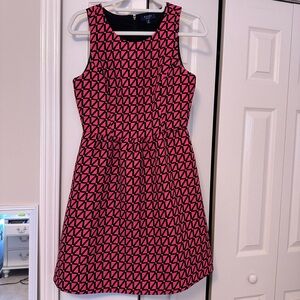 Kari Blue Pink and Black A-Line Mini Dress Sleeveless Scoop Neck